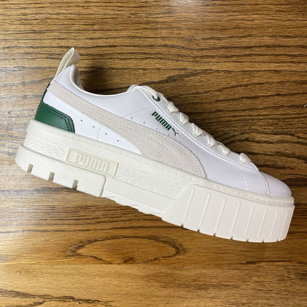 Puma Mayze Platform Womens Size 8.5 White Black Athletic Running Shoes Sneakers